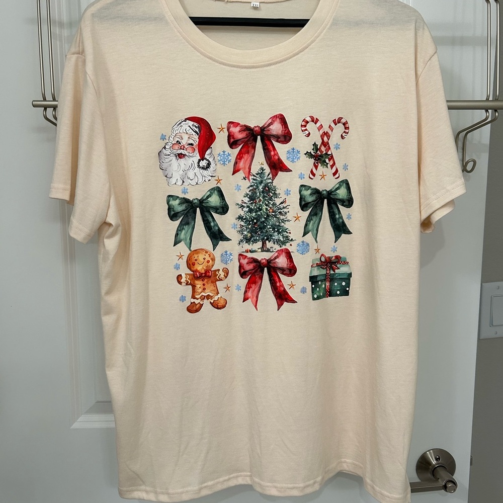 Festive Cream Graphic T-Shirt